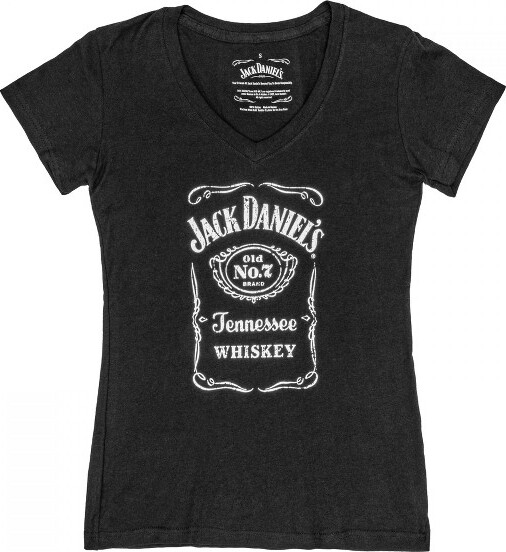 Jack Daniels WomensJackDaniel'sClassicV-NeckShirt-Black-Large