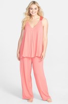 Thumbnail for your product : Midnight by Carole Hochman 'Luxurious' Satin Trim Pajamas (Plus Size)