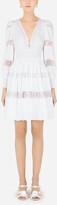 Thumbnail for your product : Dolce & Gabbana Short poplin dress with lace details
