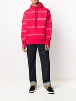 Thumbnail for your product : Acne Studios Logo Patch Striped Hoodie