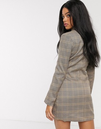 In The Style x Fashion Influx blazer dress in check print co ord