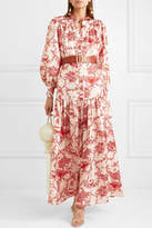 Thumbnail for your product : Evi Grintela Elsa Printed Silk-twill Maxi Dress - Red