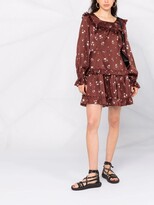 Thumbnail for your product : Roses & Lace Floral-Print Silk Mini Dress
