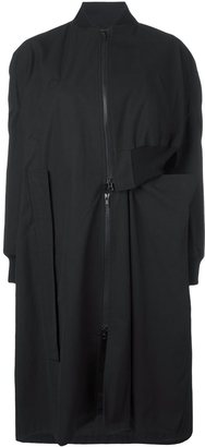 Yohji Yamamoto zip up asymmetric coat - women - Cotton - 1