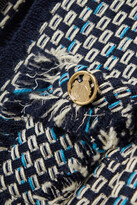 Thumbnail for your product : Lanvin Fringed Wool And Cotton-blend Tweed Jacket - Blue