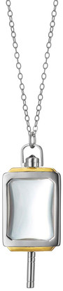 Monica Rich Kosann Silver & 18k Yellow Gold Rectangle Pocket Watch Key Pendant Necklace, 32"