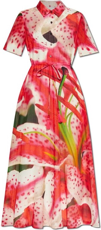 Tory Burch Flower Printed Midi Dress