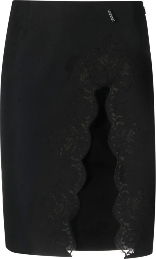 DSQUARED2 Dana Wool Pencil Skirt W/lace ShopStyle