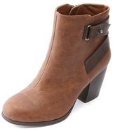 Thumbnail for your product : Charlotte Russe Color Block Belted Chunky Heel Ankle Boots