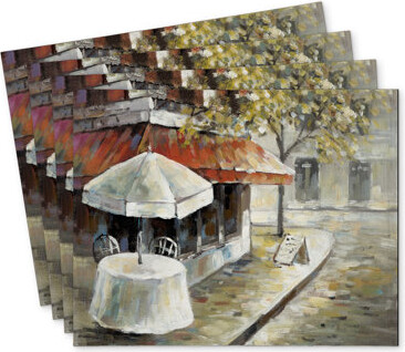 East Urban Home Deserted and Sunny Street Polyester Dreketi Set of 4 Decor