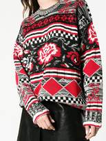 Thumbnail for your product : MSGM rose pattern oversized sweater
