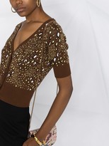 Thumbnail for your product : Versace leopard-print V-neck cardigan