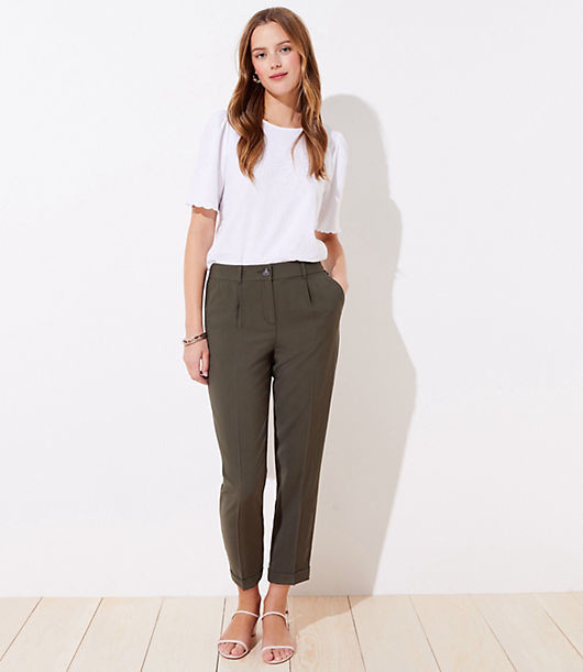 Loft slim pants with stretch waist Clearance