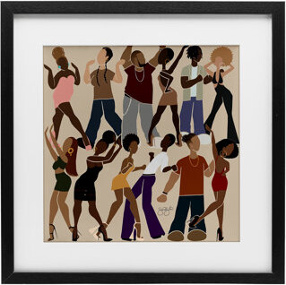 Ebern Designs Peace & Rhythm Dancers Framed Print Under Glass, design by Sierra Siler