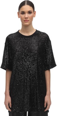 In The Mood For Love Over Sequins Round Neck T-shirt