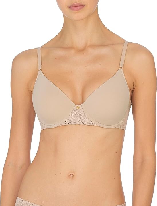 Natori Bliss Perfection Contour Underwire 721154 Women's Bra Cafe : 32DDD, Jersey/Lace/Nylon