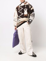 Thumbnail for your product : Aries Geometric-Print Faux-Shearling Hoodie