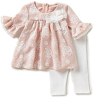 Bonnie Jean Bonnie Baby Girls Newborn-24 Months Textured Jacquard Dress and Solid Leggings Set