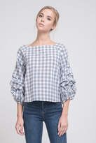 Thumbnail for your product : J.o.a. Plaid Puff Top