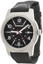 Thumbnail for your product : Wenger Field Classic Black Dial Swiss Quartz Watch - 43mm, Leather and Canvas Strap