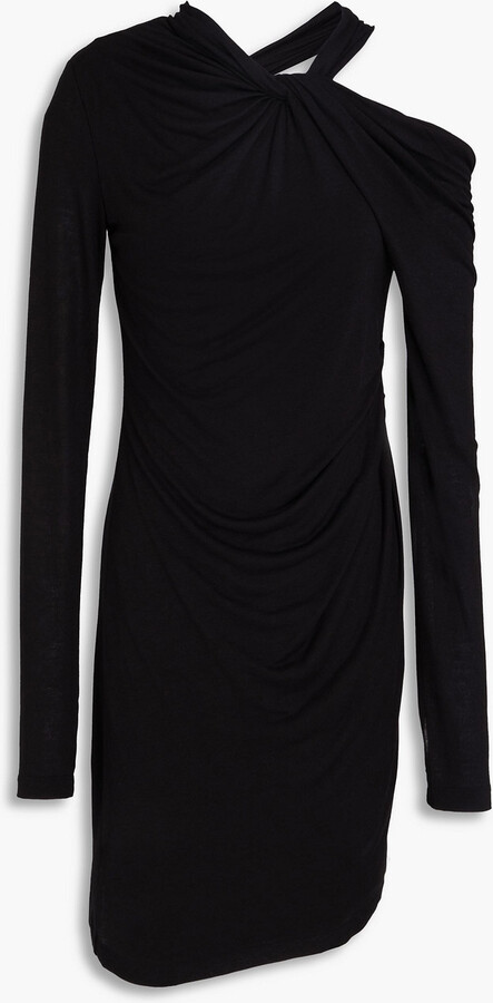 Helmut Lang Twist-front draped jersey mini dress