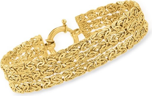 Ross-Simons Ross-Simons18ktGoldOverSterling3-RowByzantineBraceletSize7