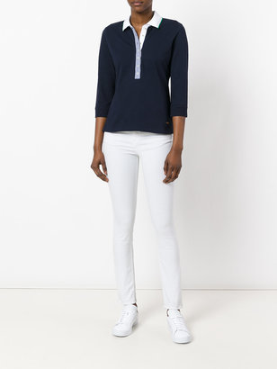 Fay chambray-detailed polo shirt - women - Cotton/Spandex/Elastane - L