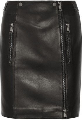 Karl Lagerfeld Paris Leather Mini Skirt - Black