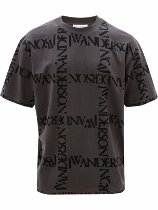 J.W.Anderson logo grid-print T-shirt