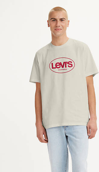 Levi's Logo Relaxed Fit Short Sleeve T-Shirt - Men's - Tofu - ShopStyle