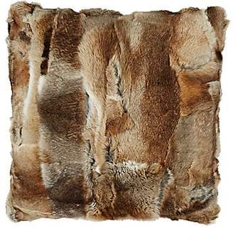 Adrienne Landau Rabbit Fur Pillow - Nat. Brown