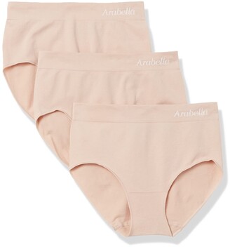 Arabella Amazon Brand Women's Seamless Brief Panty 3 Pack