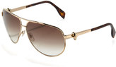 Thumbnail for your product : Alexander McQueen Skull-Temple Aviator Sunglasses