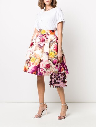 Philipp Plein floral print A-line skirt