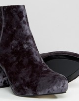 Thumbnail for your product : Office Annie Gray Velvet Heeled Ankle Boots