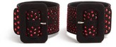 Thumbnail for your product : ATTICO Crystal-embellished Suede Ankle Straps - Black Red