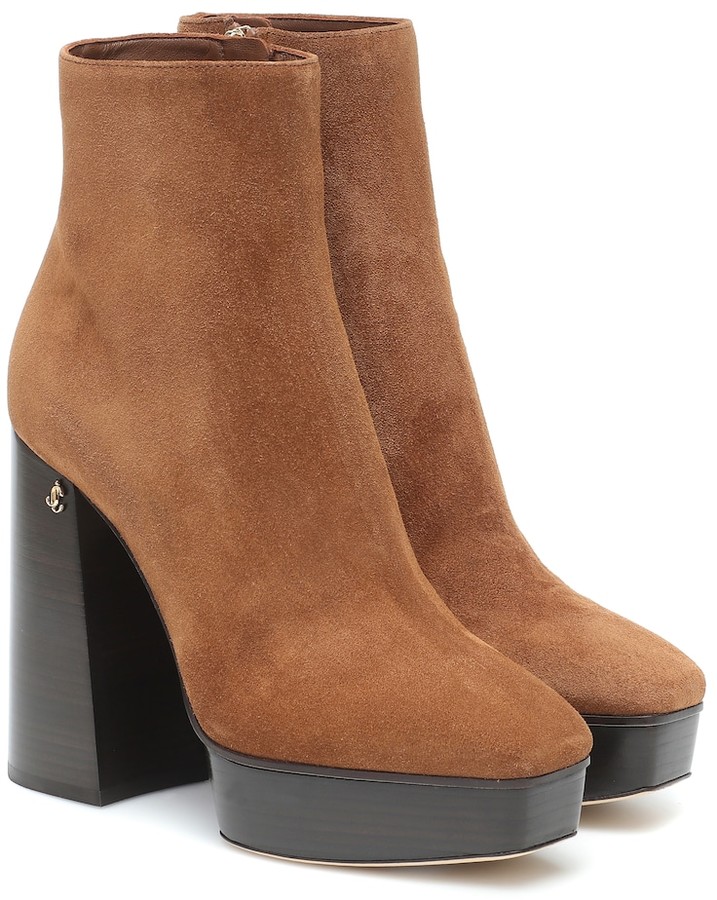 brown suede platform boots