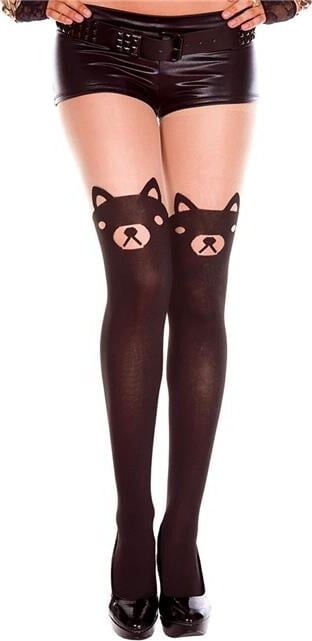 Music Legs Women’s Bear print sheer spandex pantyhose