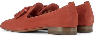 Santoni Red Suede Loafers