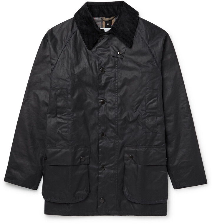 Barbour White Label Beaufort Corduroy-Trimmed Waxed-Cotton Jacket ...