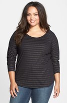 Thumbnail for your product : Seven7 Studded Stripe Raglan Sleeve Top (Plus Size)