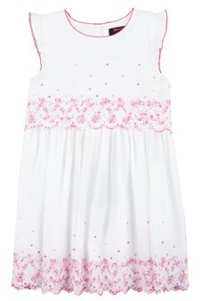 Juicy Couture Girls Soft Woven Eyelet Embroidery Dress