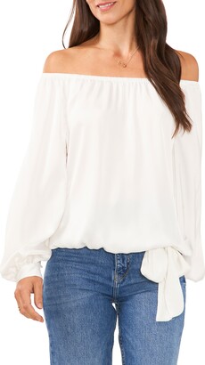 RSQ Lace Off The Shoulder Womens Long Sleeve Top - IVORY