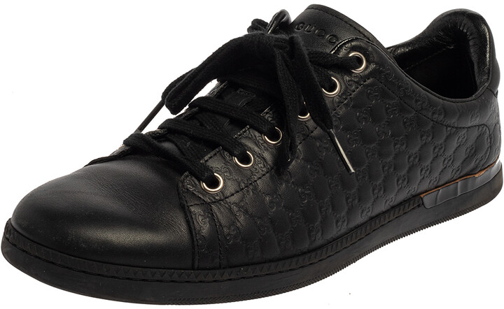 Gucci Black Guccissima Leather Lace Up Sneakers Size 38 - ShopStyle  Trainers & Athletic Shoes