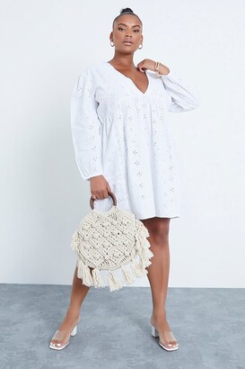 plus size white dress with bell sleeves