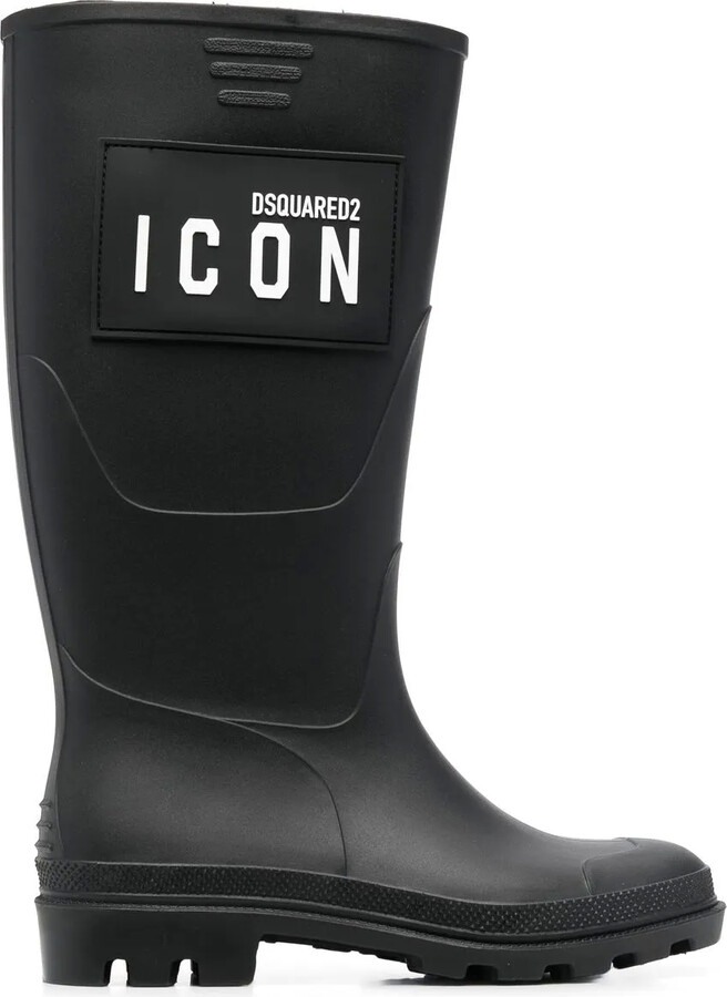 DSQUARED2 Icon-print knee-high boots