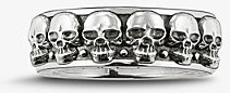Thomas Sabo Womens Plain Skull Band Sterling-Silver Ring S