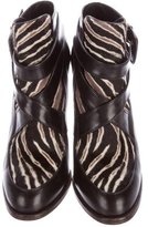Thumbnail for your product : Tod's Ponyhair Round-Toe Ankle Boots