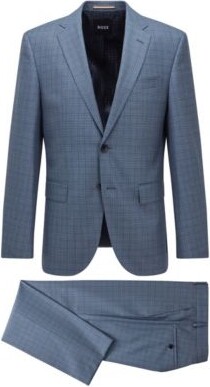 HUGO BOSS Three-piece slim-fit suit in virgin wool - ShopStyle