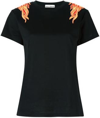Paco Rabanne flame patch T-shirt - women - Cotton - XS